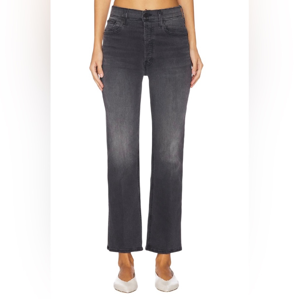 NWT MOTHER Jeans Tripper Ankle Lighting Up Lanterns Washed Black Size 24